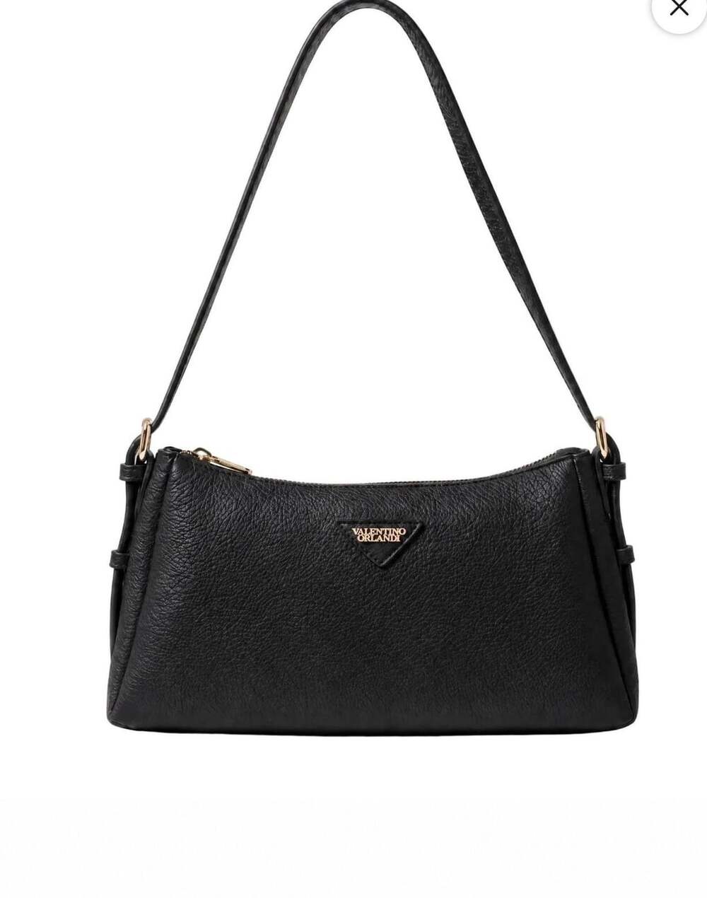 Valentino Orlandi Black Pebbled Leather Shoulder Bag